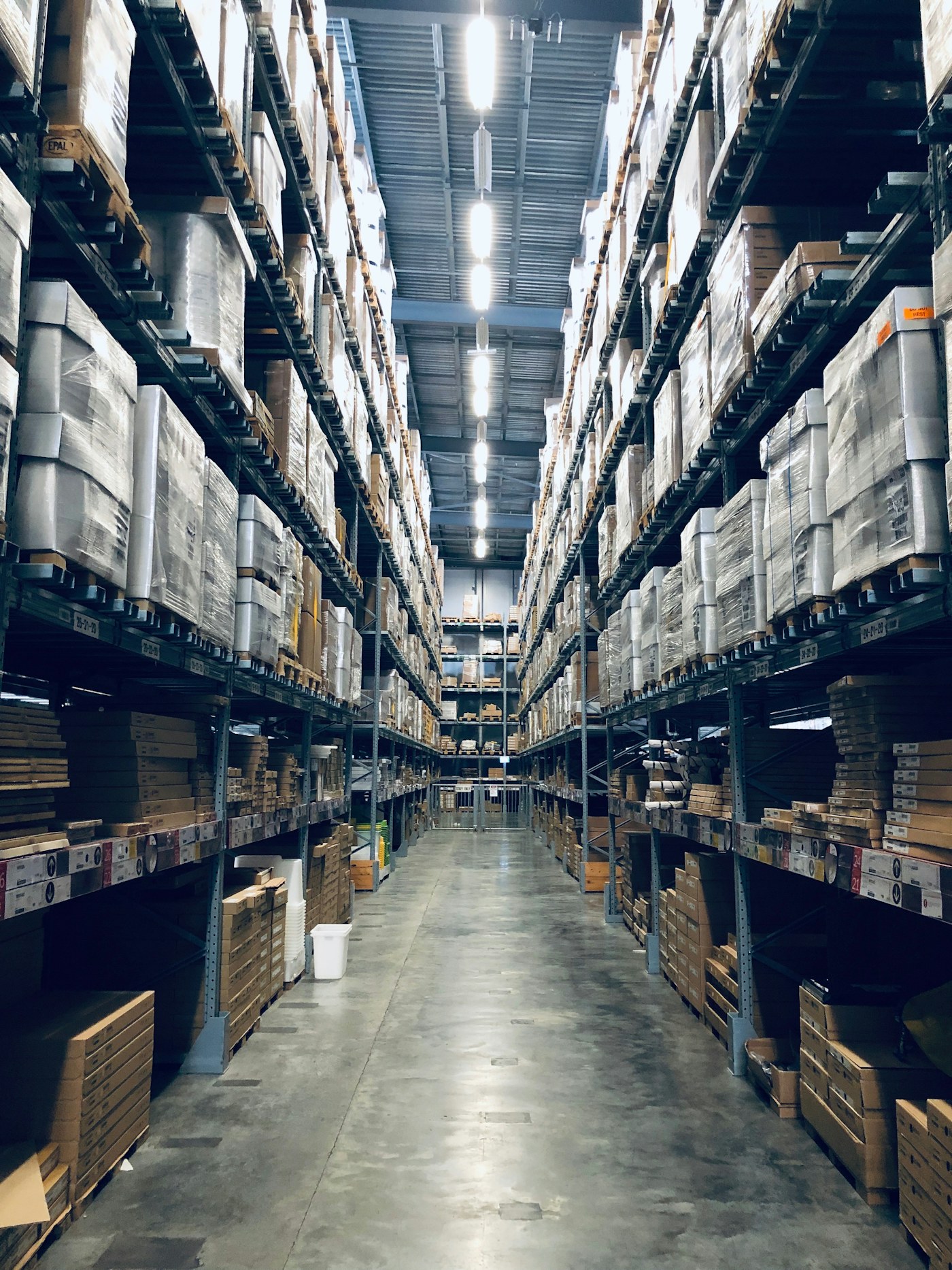 Representative imagery: warehouse and materials.